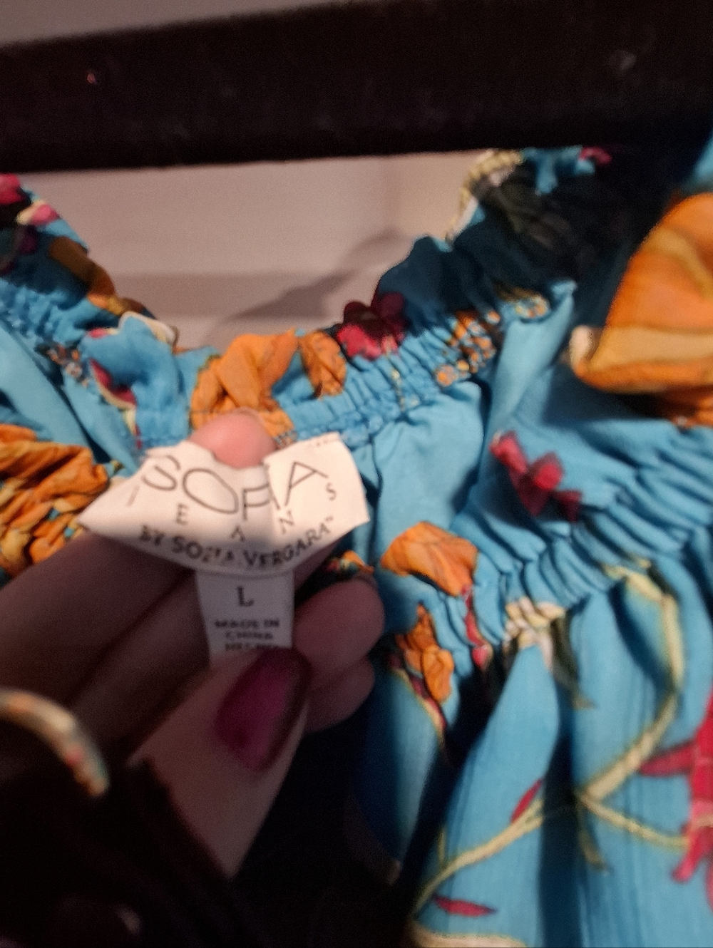 Sofia by Sofia Vergara Turquoise Floral Boho Maxi Dress with Yellow & Pink - Picture 4 of 4